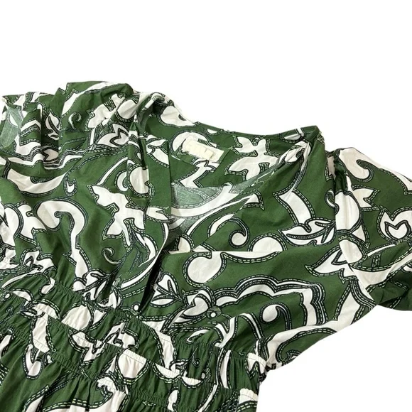 BY ANTHROPOLOGIE The Somerset Dark Green Printed Maxi Dress M - Picture 9 of 12